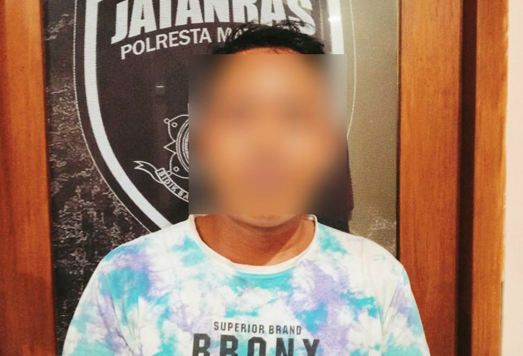 DIBUI: Pelaku IB, warga Batu Layar, Lombok Barat ditangkap karena mencuri di salah satu kamar hotel di wilayah Cakranegara, Kota Mataram.