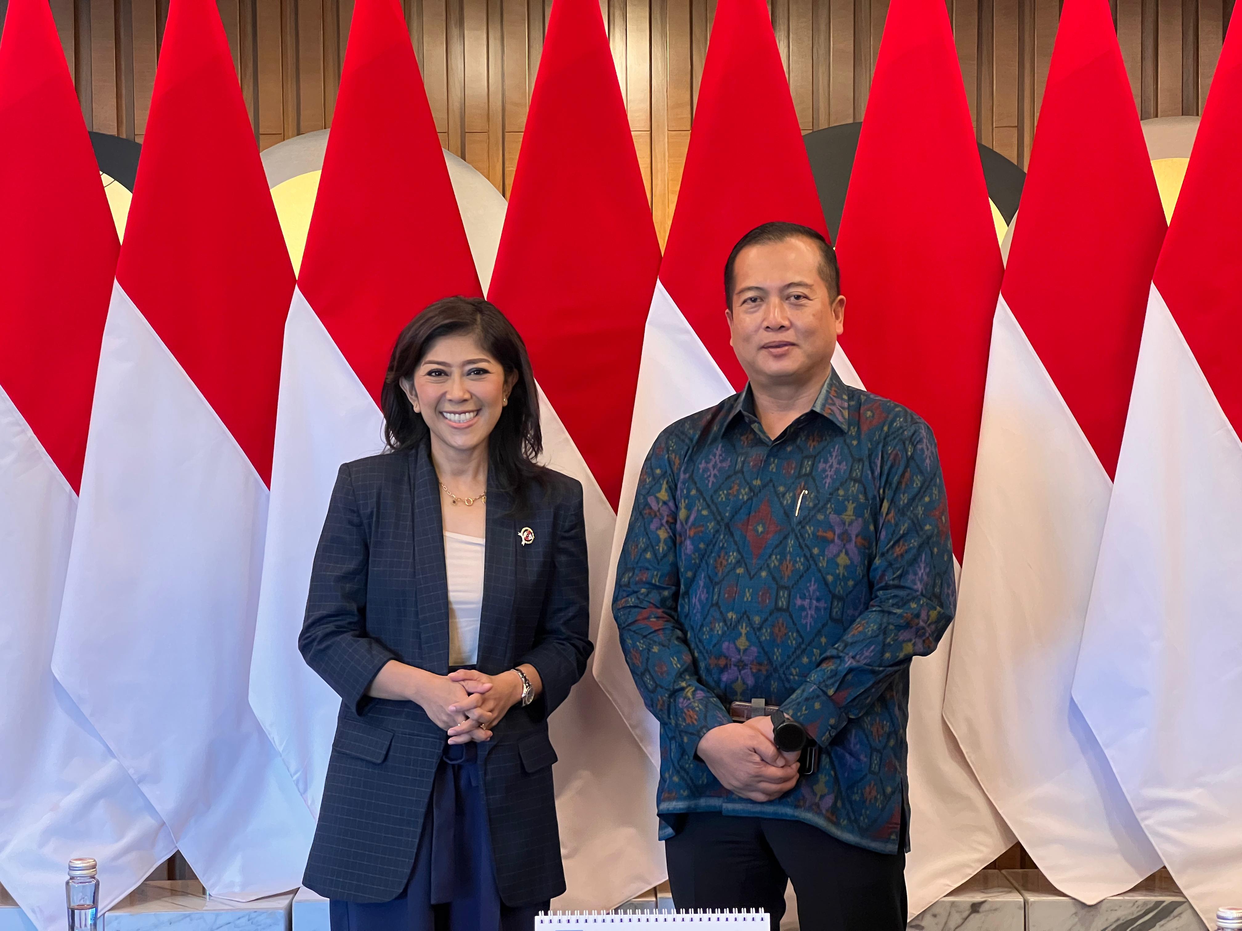 Gubernur NTB Terpilih Dr HL Muhamad Iqbal bertemu dengan Menteri Komdigi Meutya Hafid.