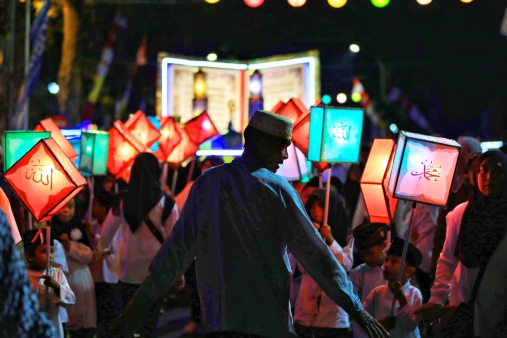 KHIDMAT: Suasana malam takbiran di Kota Mataram pada tahun 2024 lalu.