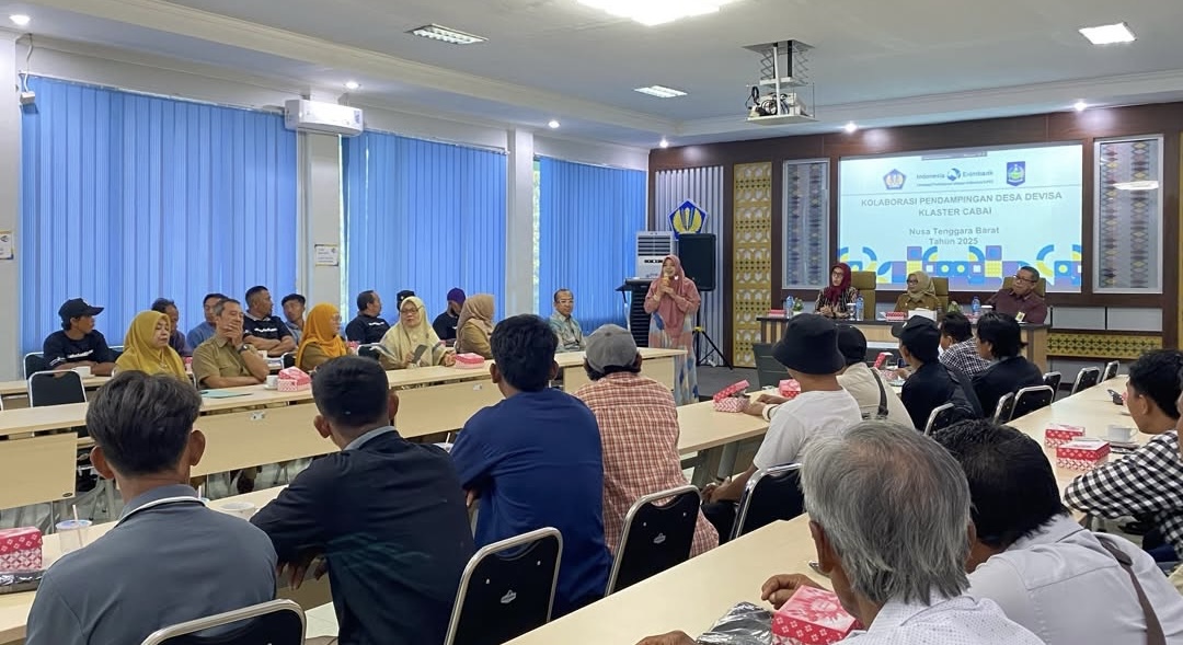 PENDAMPINGAN: Suasana pendampingan Desa Devisa Klaster Cabai, oleh Lembaga Pembiayaan Ekspor Indonesia (LPEI) di Aula KPKNL Mataram, Selasa (25/2).