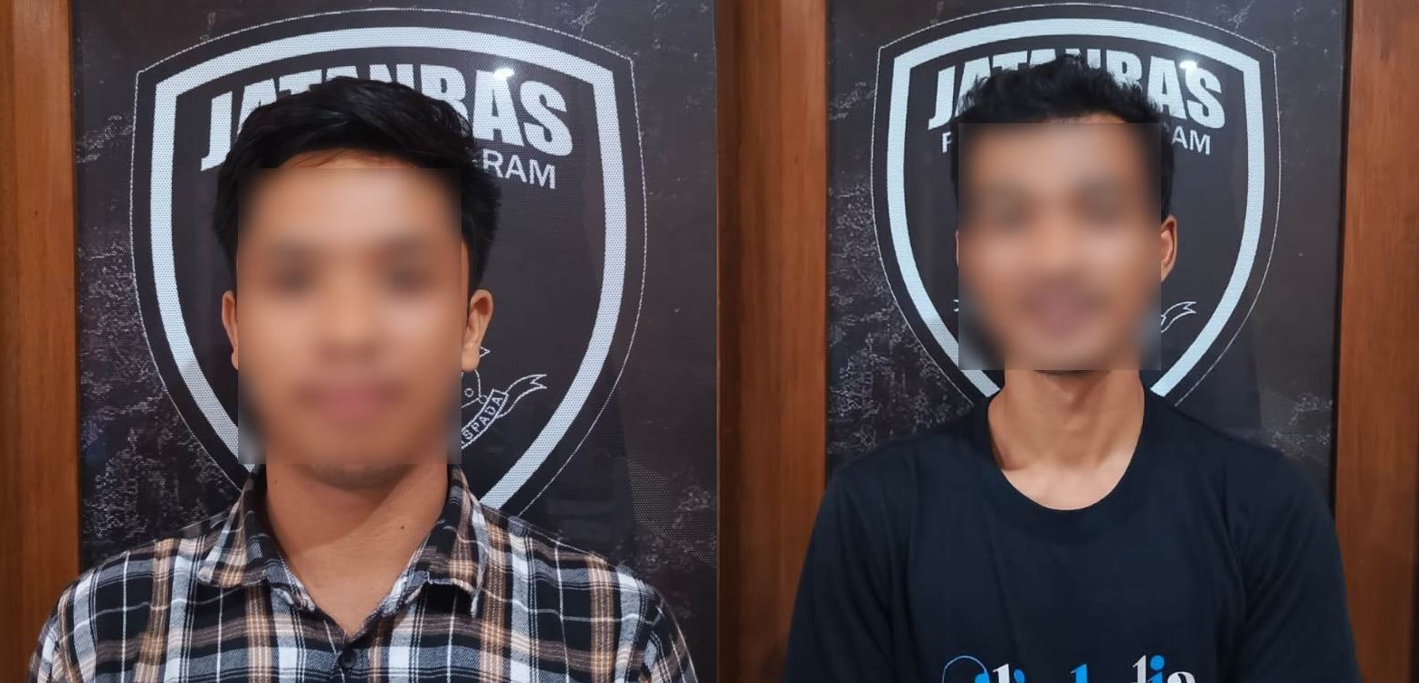 MENDEKAM DALAM SEL: Pelaku pencurian berinisial NC dan penadah berinisial R ditangkap Tim Resmob Polresta Mataram, Minggu (27/4).