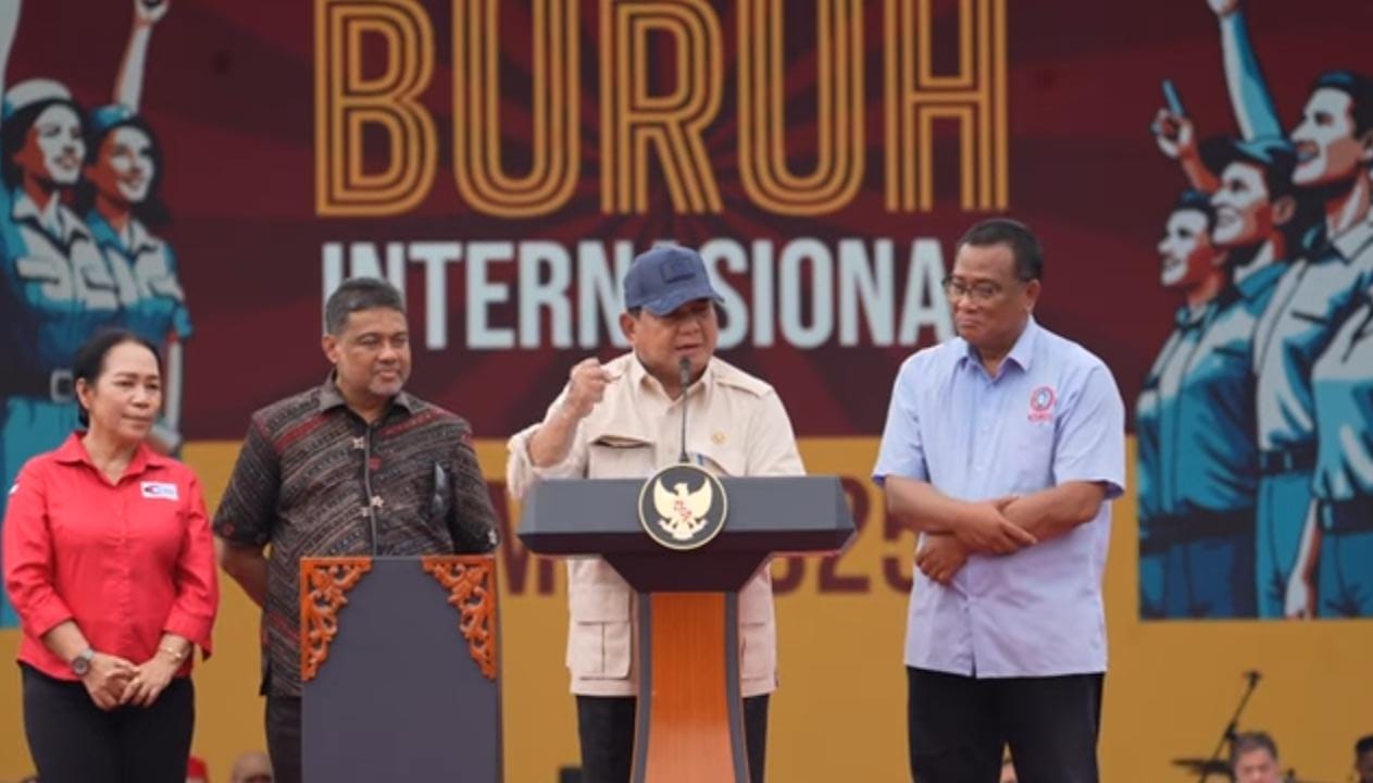 Presiden RI Prabowo Subianto saat berpidato terkait lawan korupsi di Indonesia.