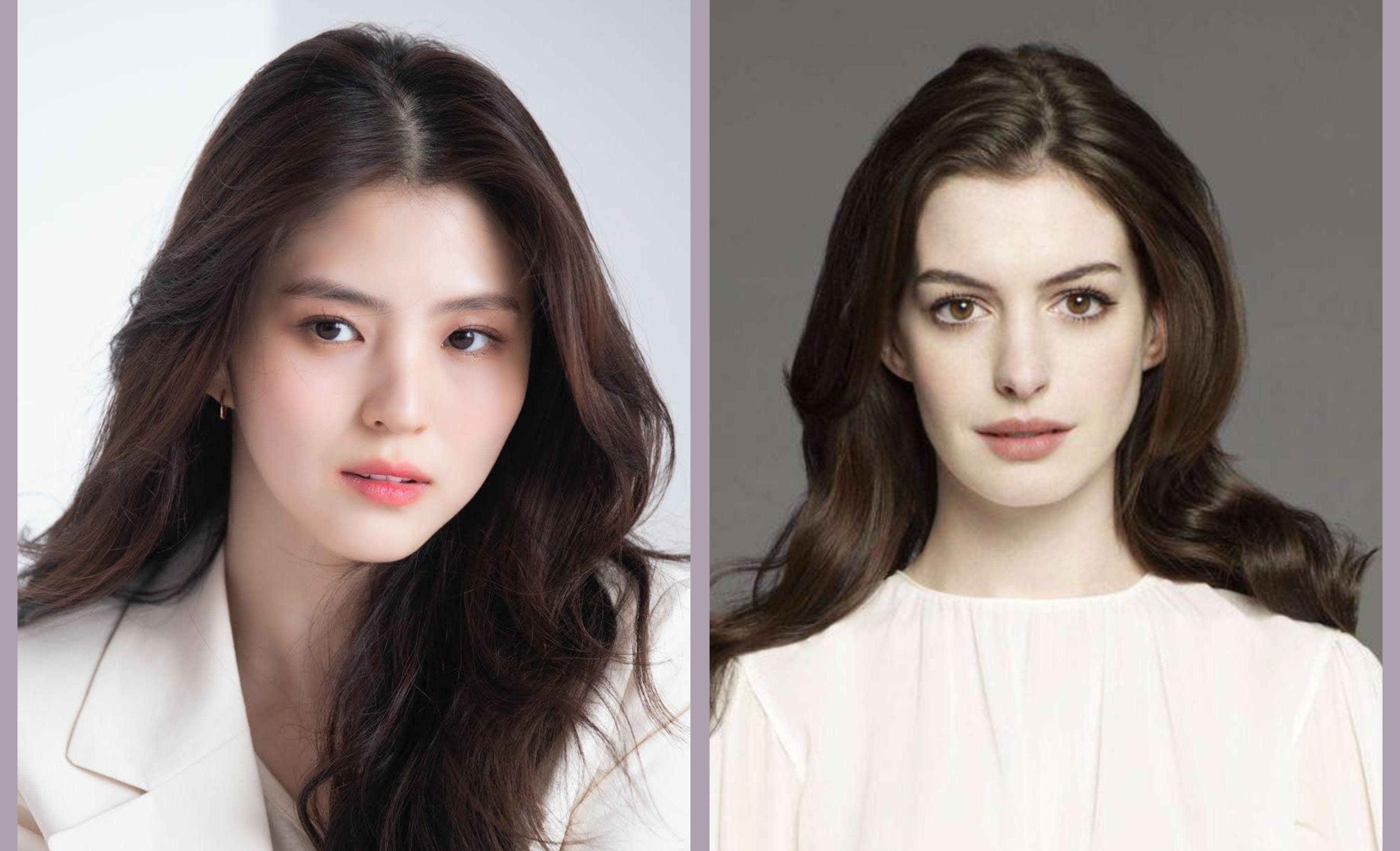 Han So Hee (kiri) dan Anne Hathaway (kanan).