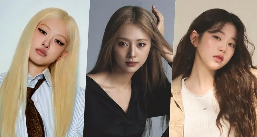 Rose BLACKPINK, Tzuyu TWICE, Jang Won Young IVE.