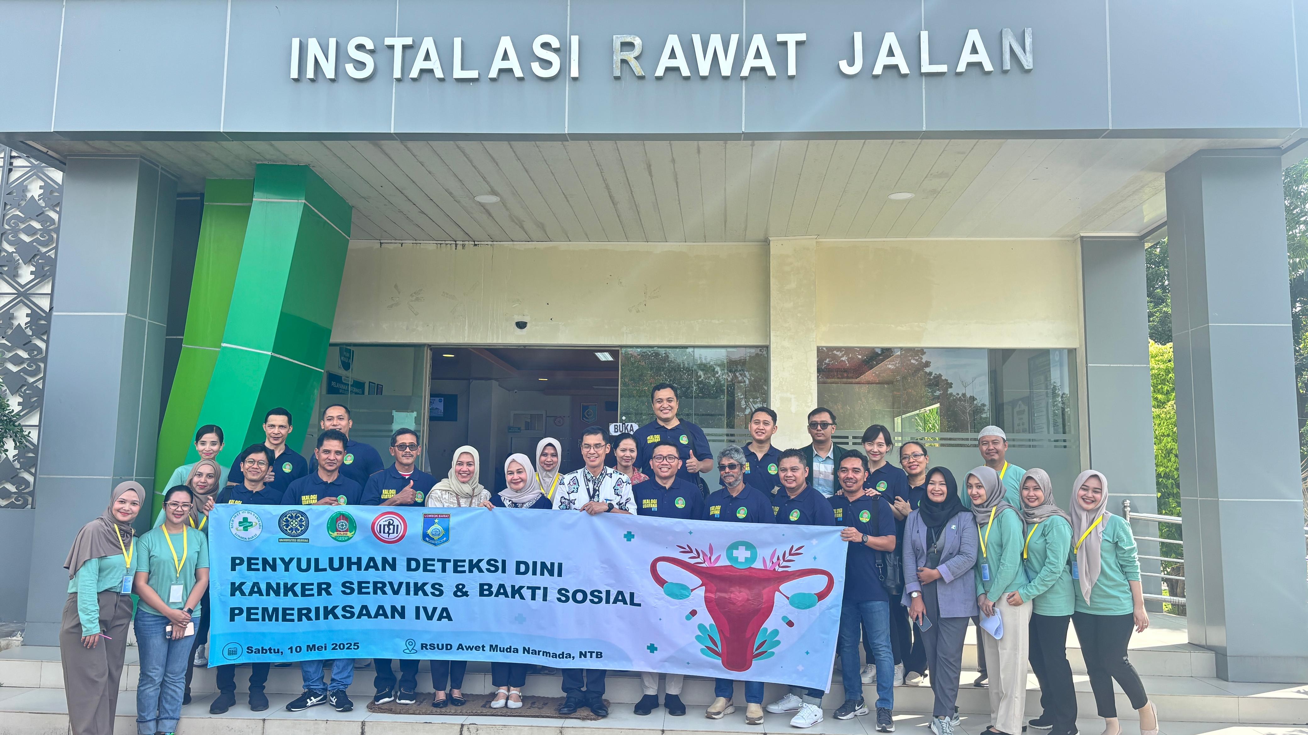 BAKTI SOSIAL: IKALOGI Udayana bekerja sama dengan IDI Provinsi NTB, IDI Cab Lombok Barat,  serta Rumah Sakit Awet Muda (RSAM) Narmad menggelar penyuluhan deteksi dini kanker serviks, Sabtu (10/5).