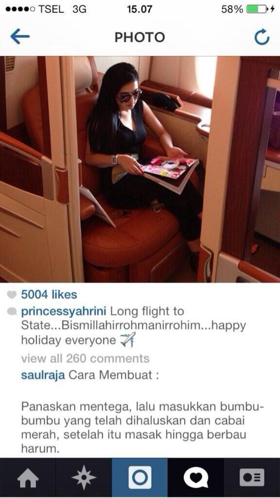 KOMEN MENGGELITIK: Komentar kocak netizen di Instagram Syahrini membuat Syahrini memblokir akunnya.