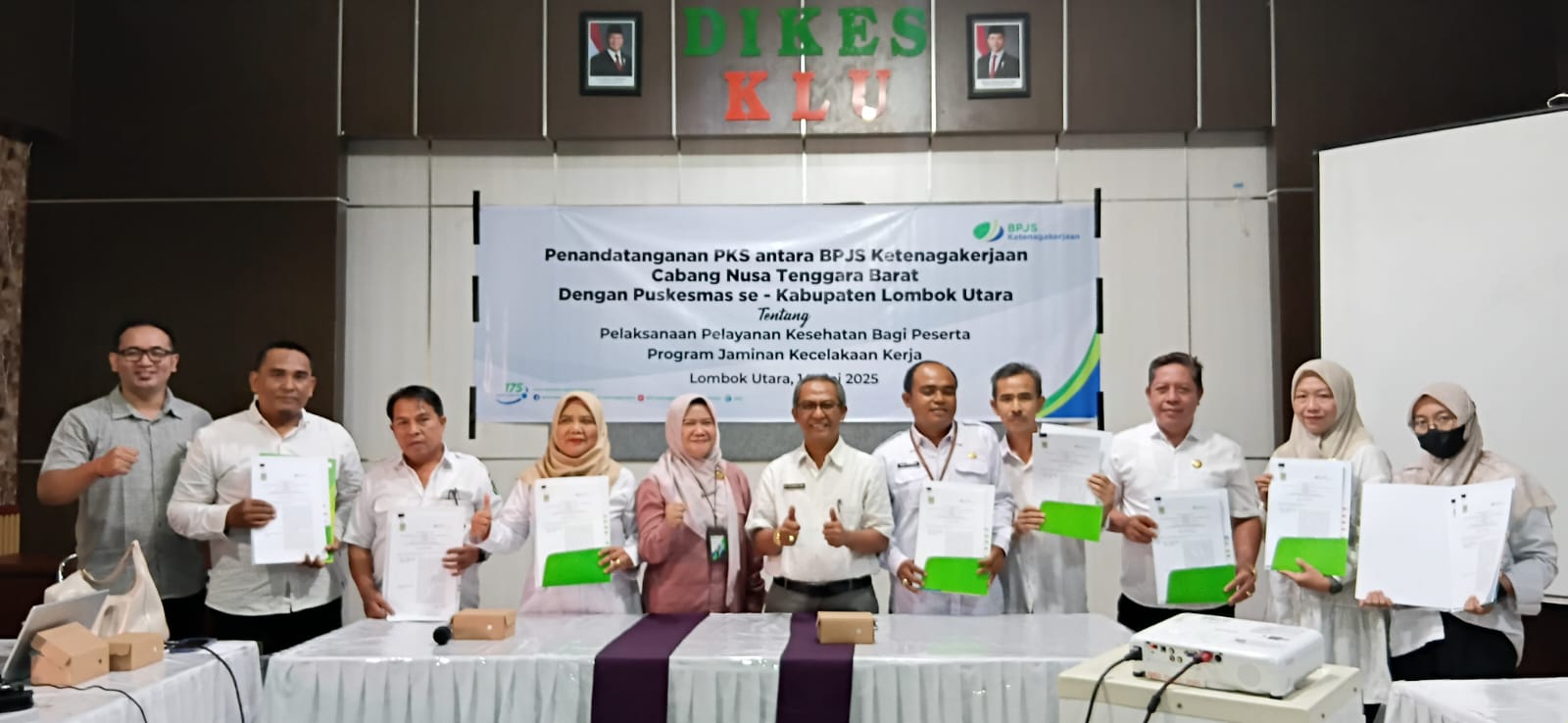 TINGKATKAN PELAYANAN: BPJamsostek NTB bersama Dikes Lombok Utara berupaya meningkatkan layanan bagi peserta JKK di KLU.