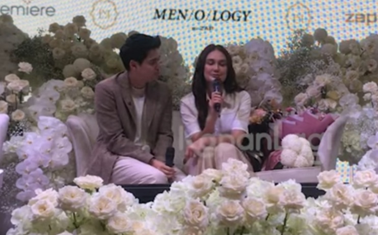 Maxime Bouttier dan Luna Maya saat pertama kali menggelar konperensi pers setelah menikah.