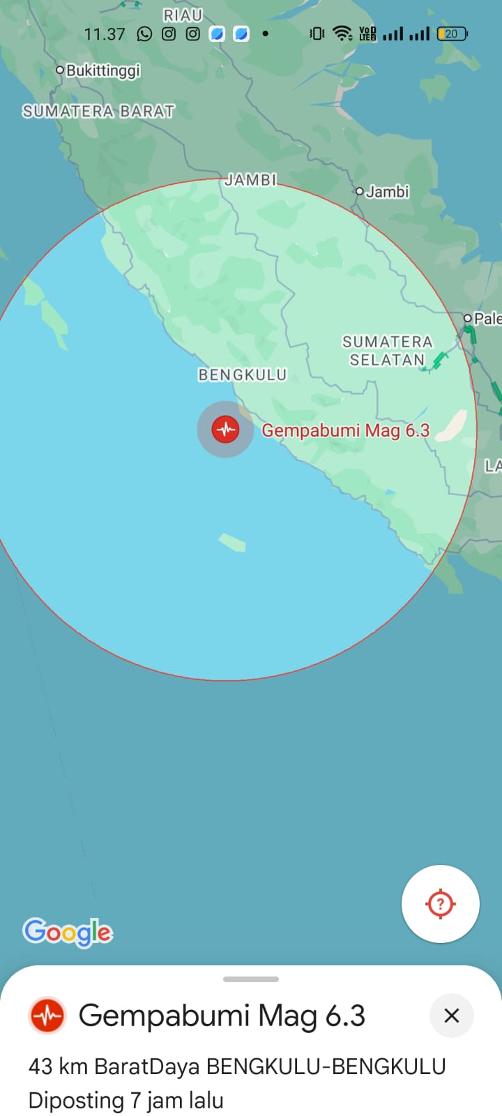 Gempa bumi yang mengguncang Bengkulu dini hari tadi (23/5) dipastikan BMKG tidak berpotensi tsunami.