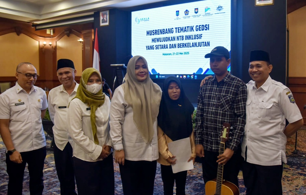 MERANGKUL: Wagub NTB Indah Dhamayanti Putri melibatkan penyandang disabilitas dan kelompok rentan dalam Mesrenbang, Rabu (21/5).