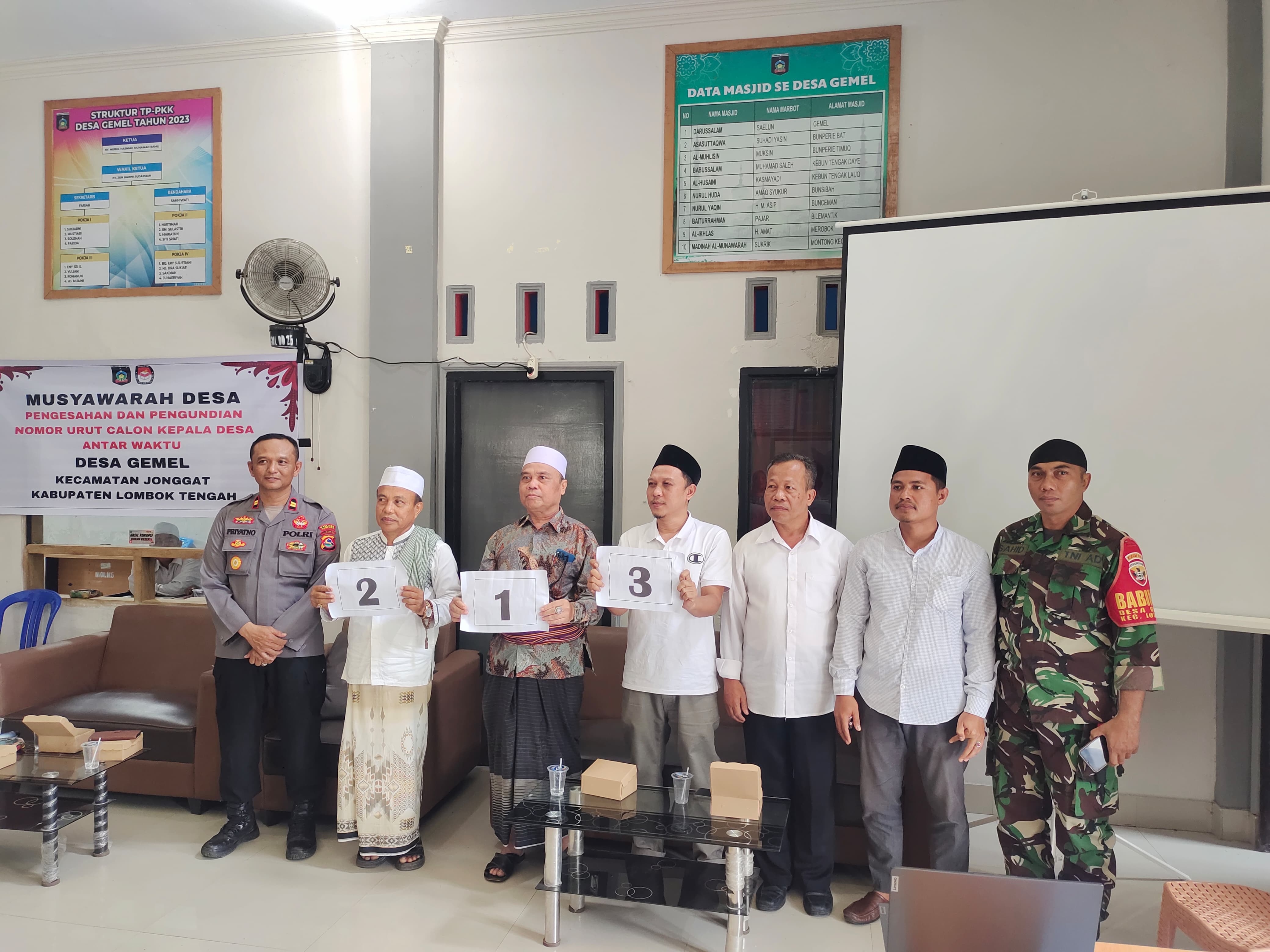 Segera digelar Pilkades PAW Kecamatan Jonggat, Panitia dan Para Calon Kades sepakat membuat komitmen jaga kondusifitas bersama.