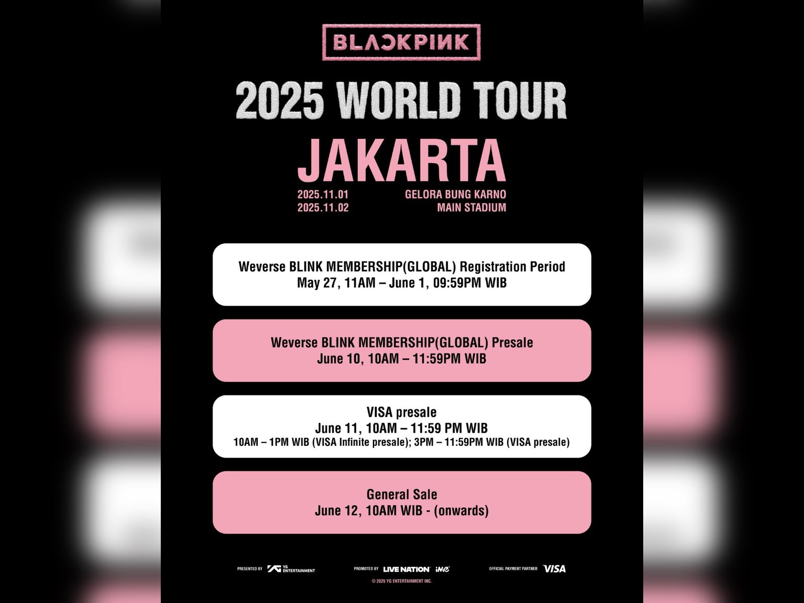 Jadwal penjualan tiket konser BLACKPINK di Jakarta