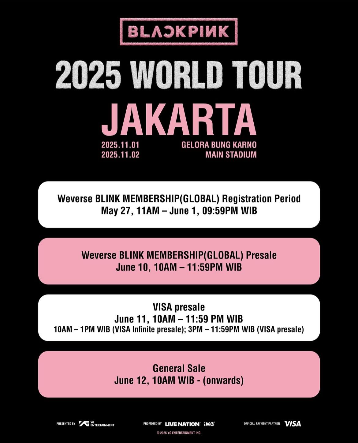 Catat Tanggalnya,  Berikut Jadwal Pembelian Tiket Presale dan General Sale Konser BLACKPINK