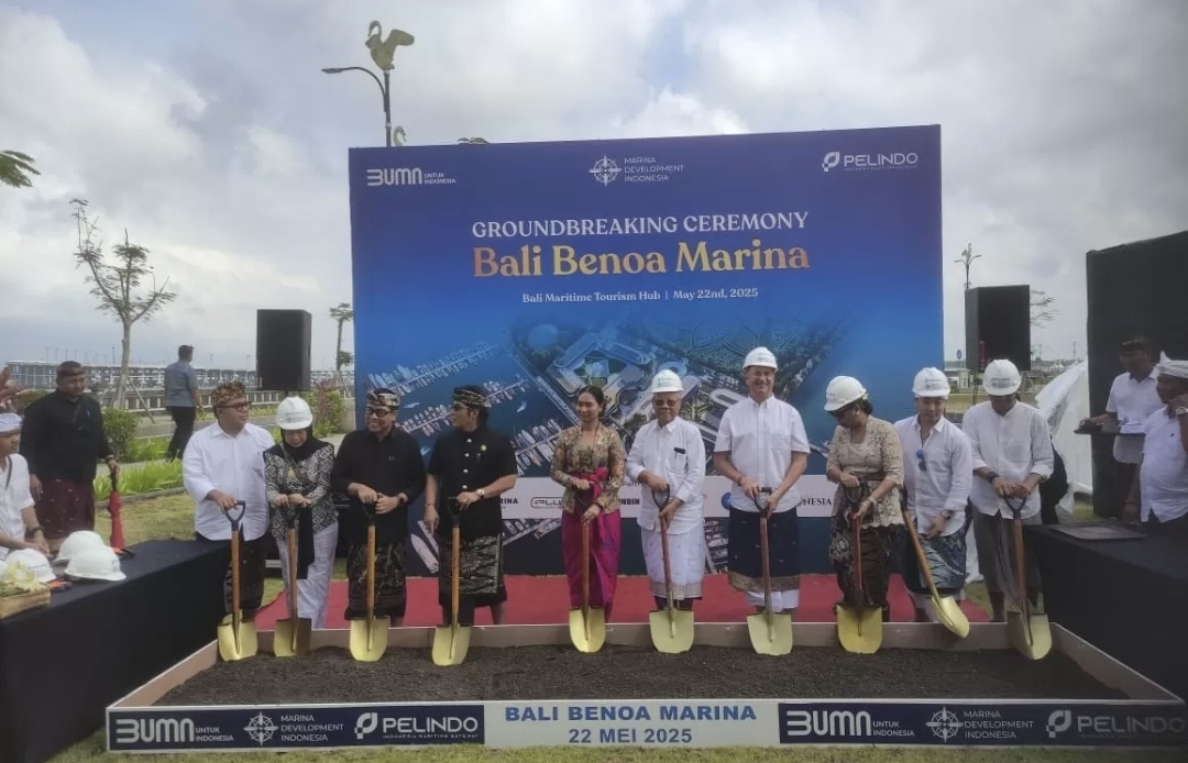 Peresmian groundbreaking di Area Pengembangan 1 Bali Maritime Tourism Hub (BMTH), Pelabuhan Benoa, Denpasar, Kamis (22/5/2025) (MARSELLUS PAMPUR/radarbali.jawapos.com)