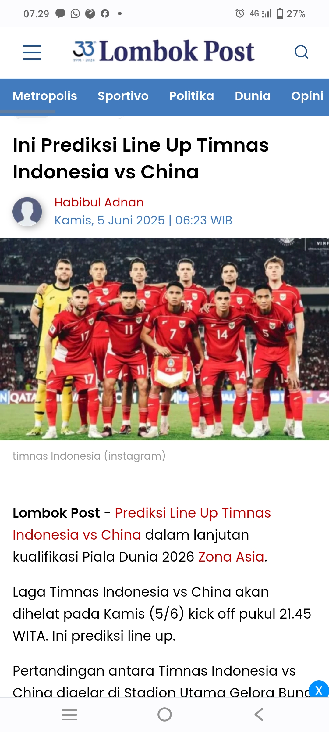Timnas Indonesia (Instagram)