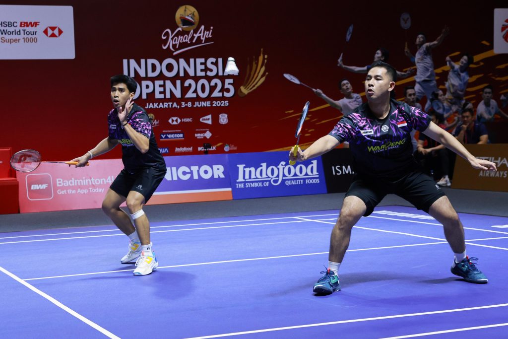 Pasangan Sabar Karyaman Gutama/Moh. Reza Pahlevi akan bertanding di babak semifinal Indonesia Open 2025 malam ini.