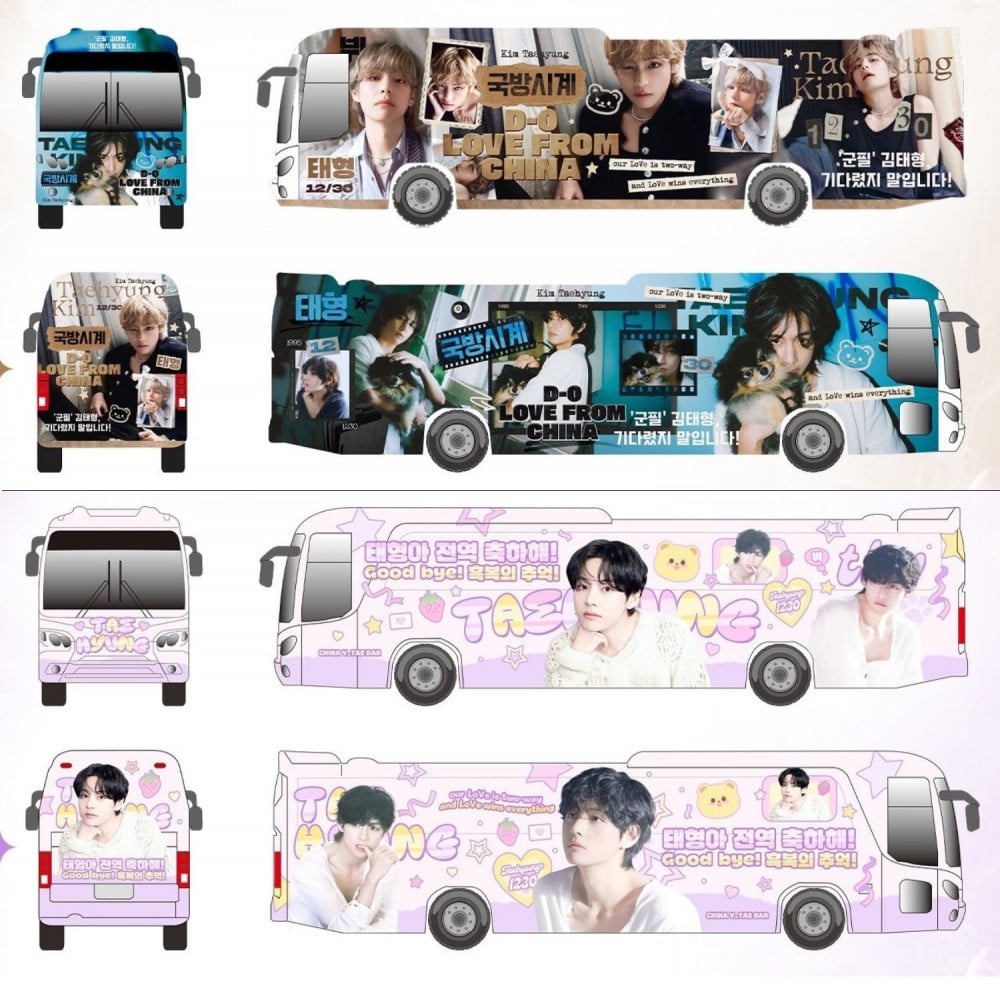 Wrapped bus khusus sambut V BTS bebas militer, project army dari berbagai negara.