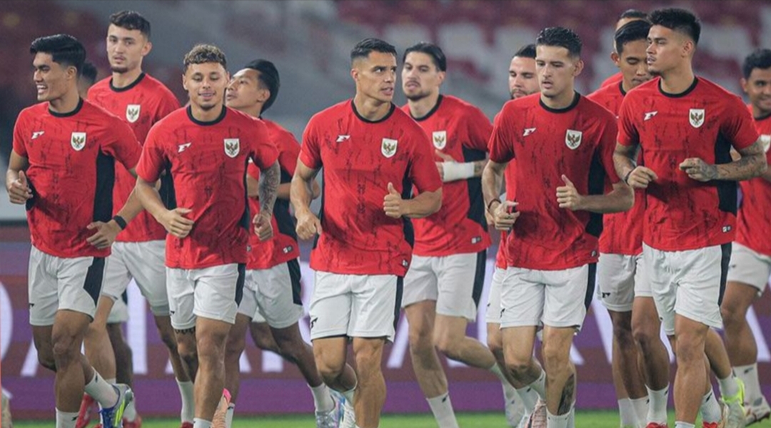 Para pemain Timnas Indonesia menjalani latihan