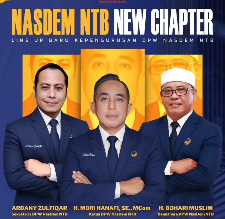 Pengurus baru NasDem NTB yang kini diketuai Mori Hanafi.