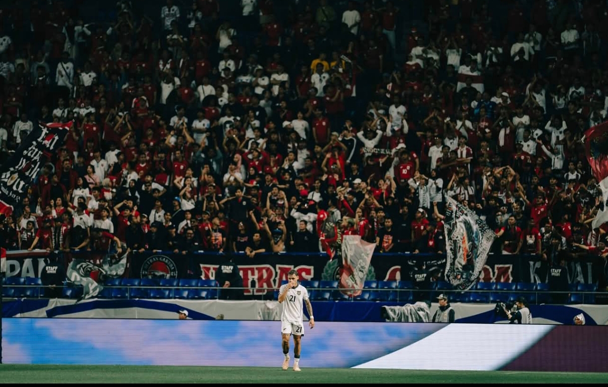 BANGKIT INDONESIA: Suasana pertandingan Indonesia vs Jepang dengan hasil akhir 0:6.