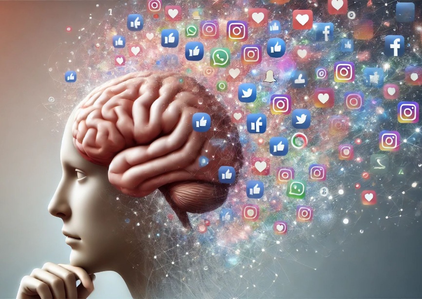 Ilustrasi brain rot akibat penggunaan Ponsel yang berlebihan, khususnya terhadap anak usia dini.