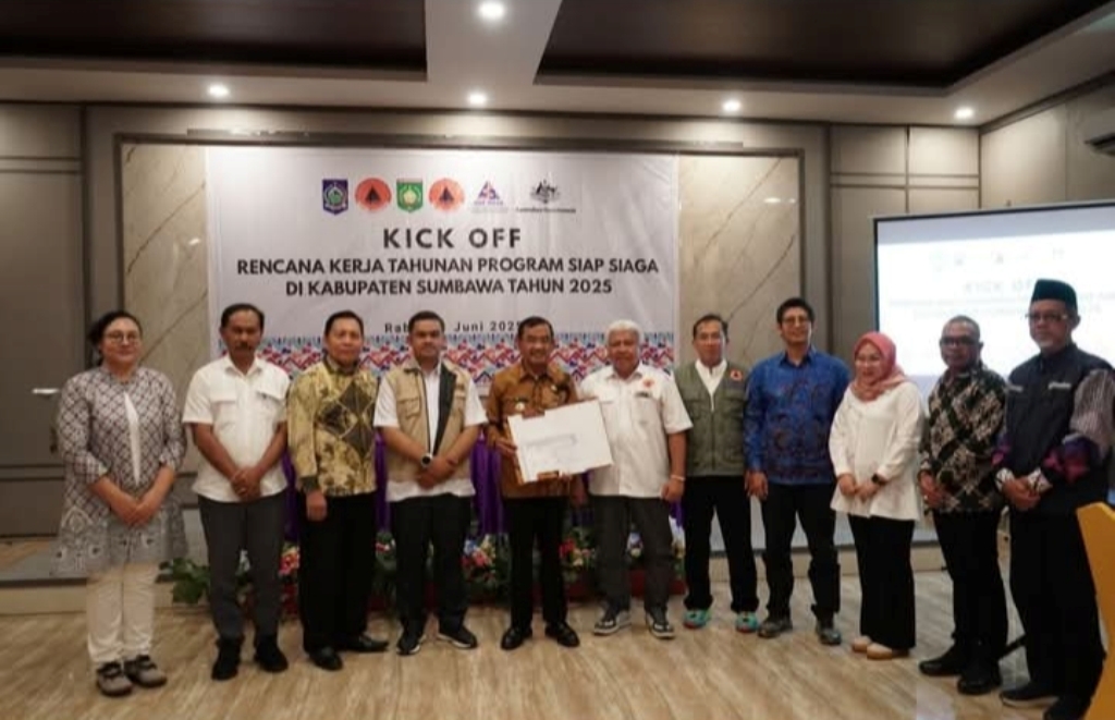 PELUNCURAN: Pemkab Sumbawa-Australia meluncurkan rencana kerja tahunan program SIAP SIAGA tahun 2025 di La Grande Ballroom, Rabu (11/6).