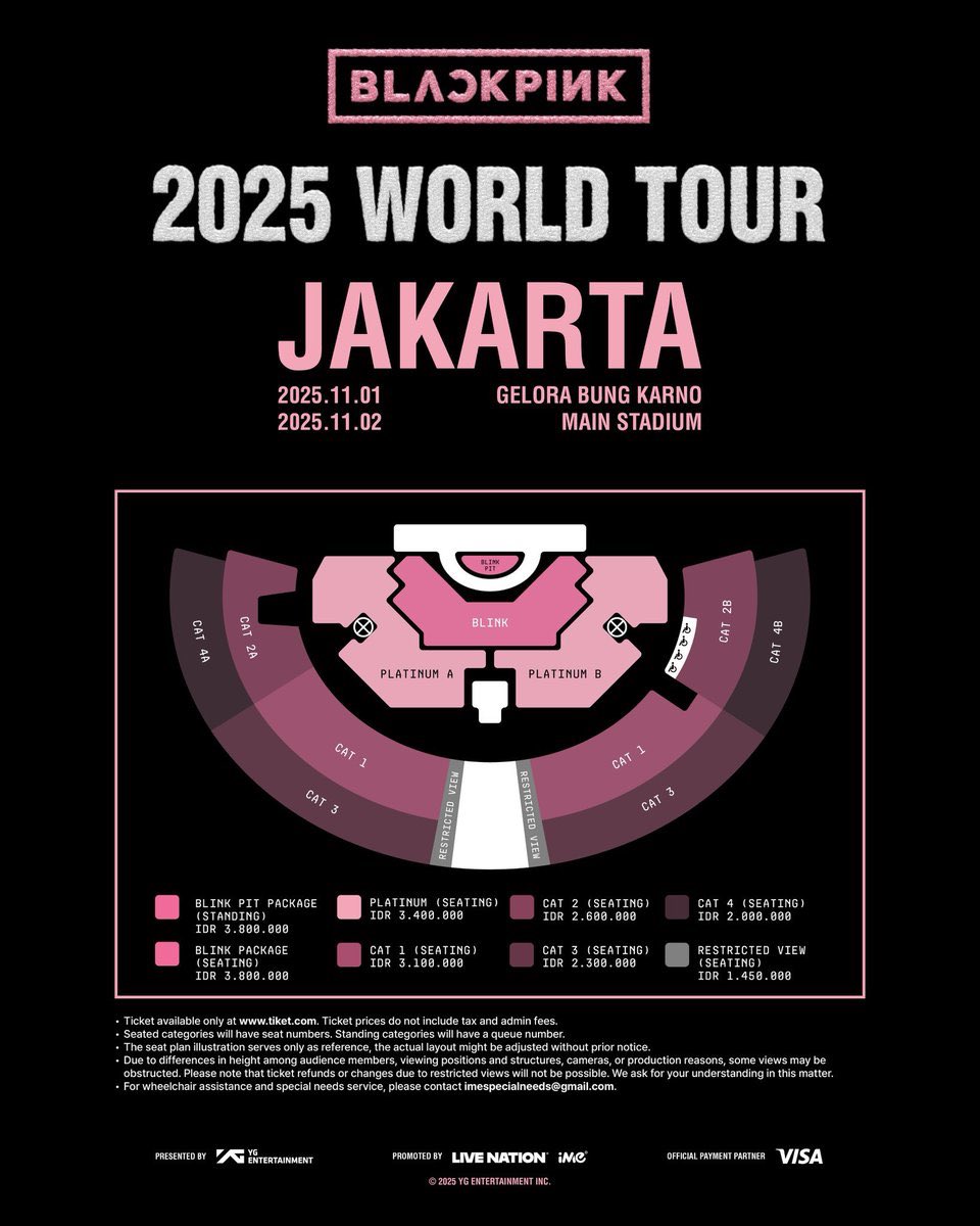 Poster resmi BLACKPINK World Tour 2025 yang siap digelar di Stadion Gelora Bung Karno, Jakarta (internet)
