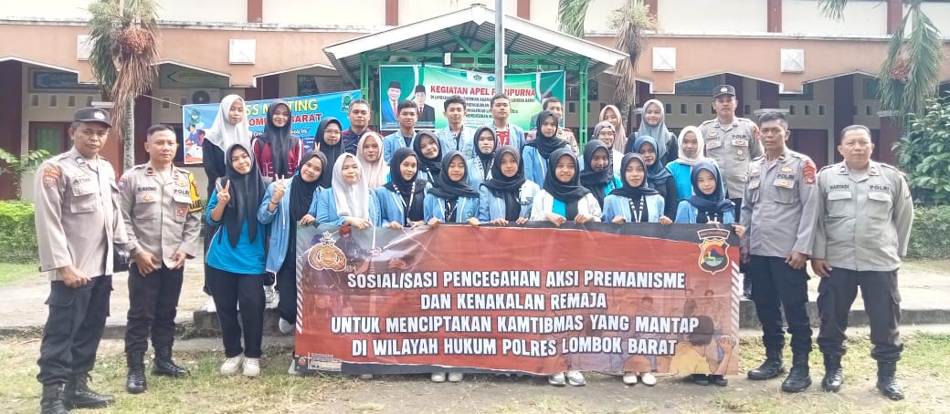 Polres Lobar sosialisasi pencegahan aksi premanisme dan kenakalan remaja untuk memberikan edukasi hukum dan bahaya penyimpangan sosial di MAN Lobar, Rabu (19/6).