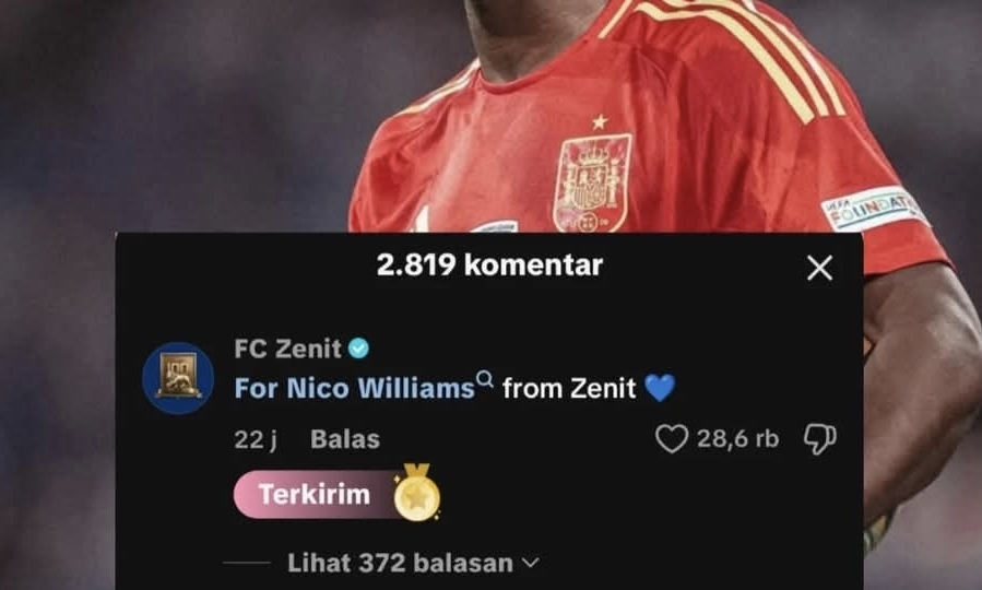 Sumbangan Zenit mungkin kecil, tapi perhatian pada transfer Nico Williams ke Barcelona kini membesar. (istimewa)