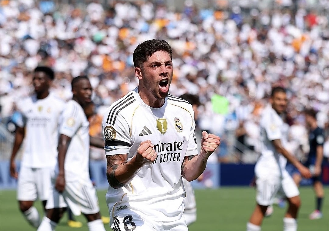 Federico Valverde mencatatkan namanya di papan skor, membuat kedudukan menjadi 3-0. (Foto: instagram)