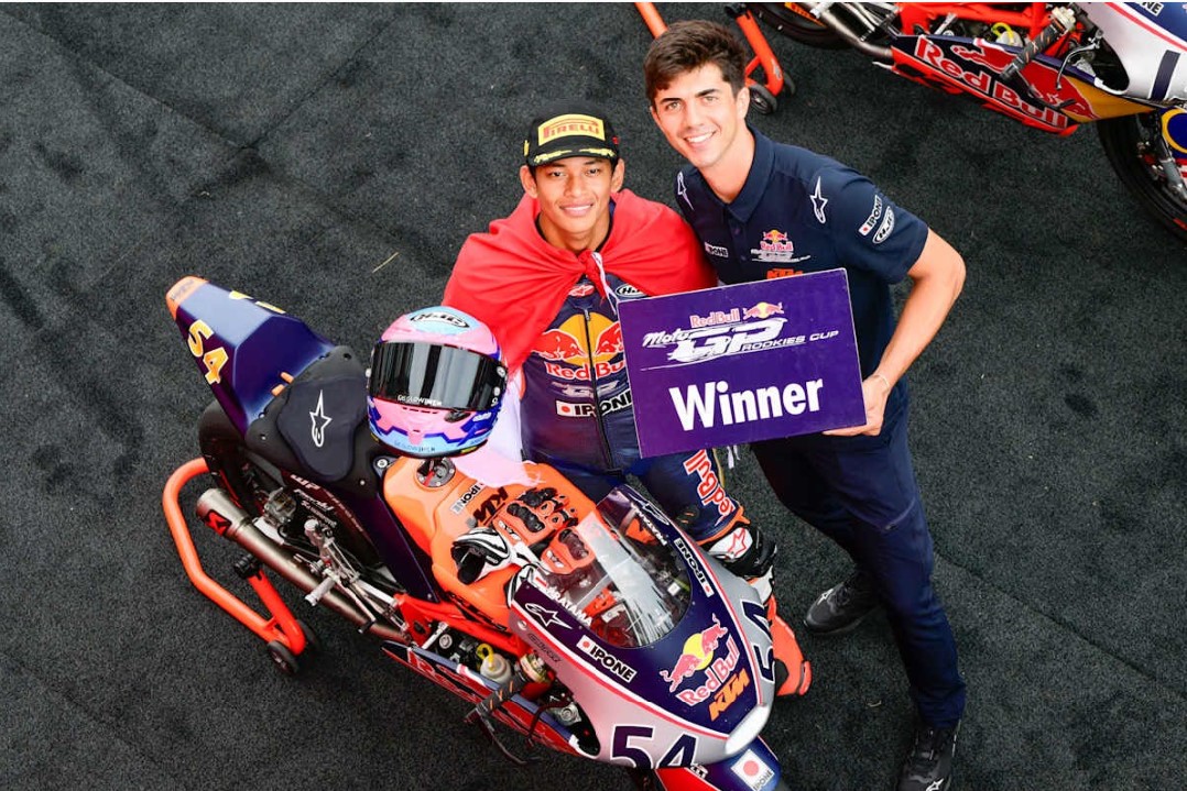 BERUNTUN: Veda Ega Pratama memenangi Race 7 dan 8 Red Bull Rookies Cup di Sirkuit Mugello, Italia, Minggu (22/6).