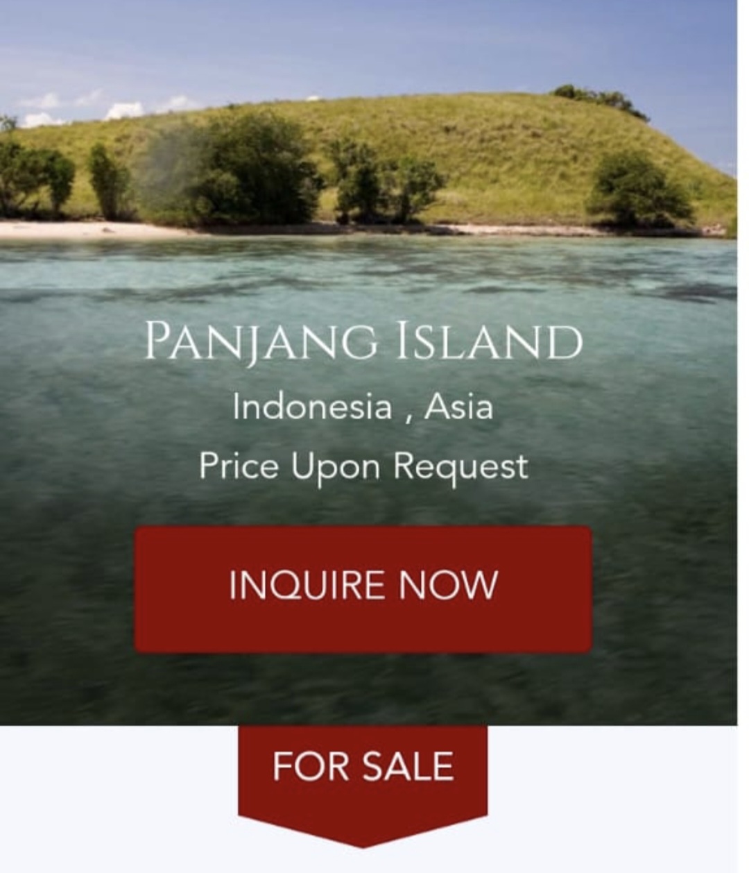 MERESAHKAN: Pulau Panjang, Kabupaten Sumbawa, terpampang di situs penjualan pulau internasional bernama private islands online. Di situs ini, Pulau Panjang dicantumkan sebagai