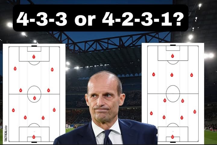 Gambaran pilihan formasi Massimiliano Allegri di AC Milan yang butuh sejumlah pemain inti dengan harga yang tak sedikit.
