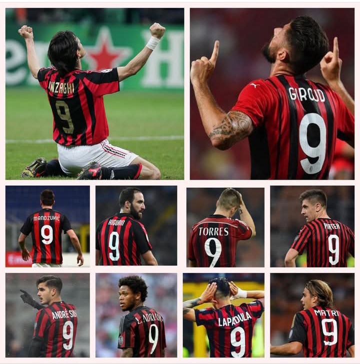 Para pemain AC Milan bernomor punggung 9.