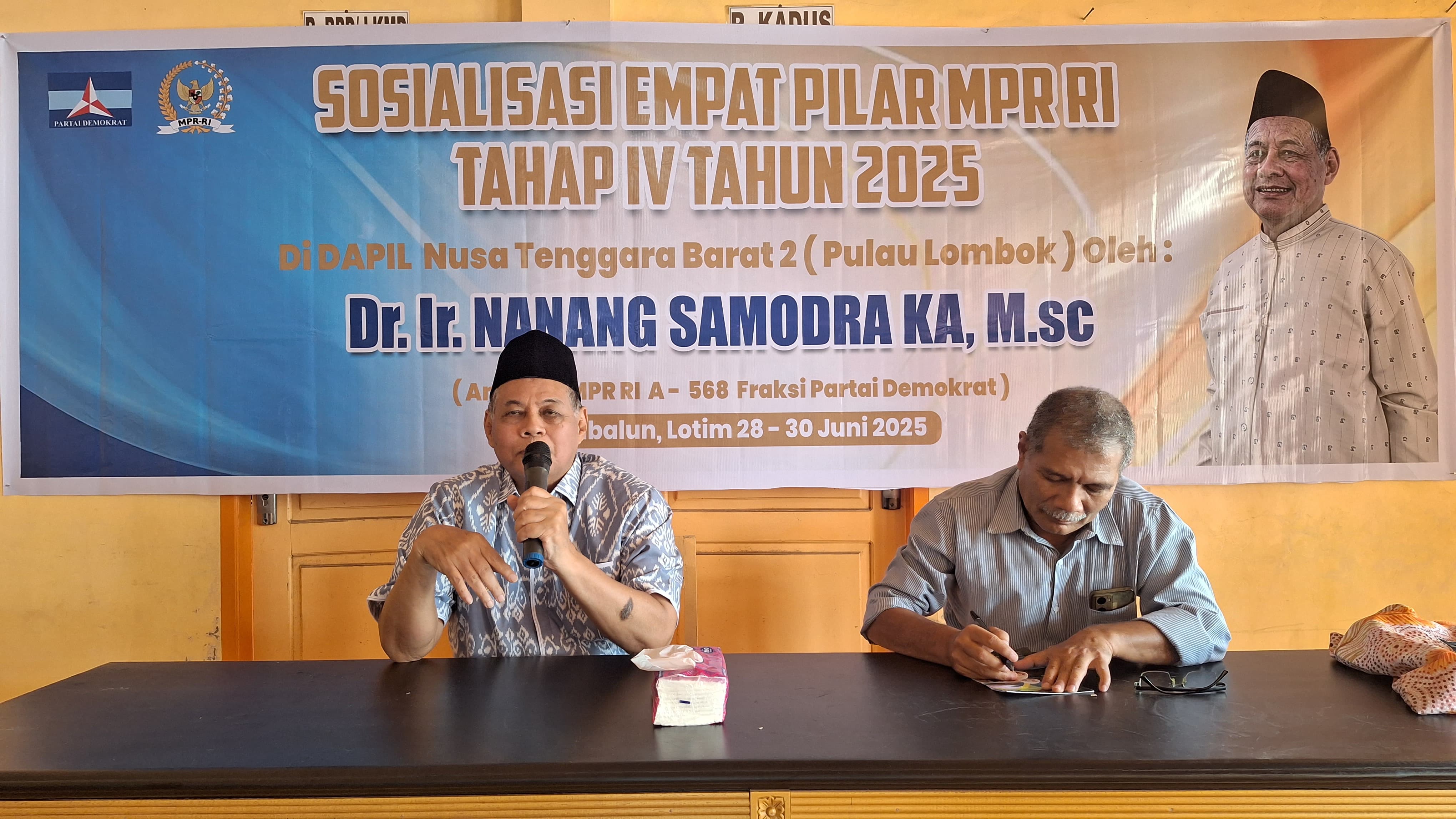 Sosialisasi 4 Pilar MPR RI Tahap IV 2025 oleh Dr Nanang Samodra di Sembalun, Lombok Timur.