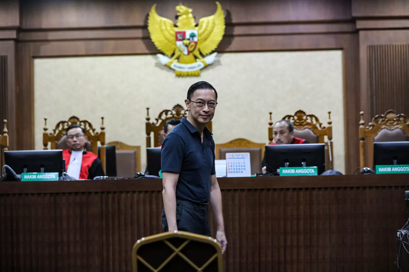 Mantan Menteri Perdagangan Thomas Trikasih Lembong alias Tom Lembong dituntut hukuman pidana 7 tahun penjara oleh jaksa penuntut umum. (Salman Toyibi/Jawa Pos)
