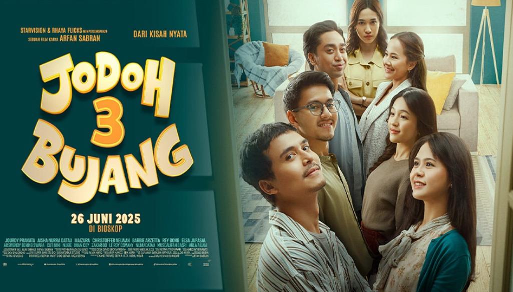 Jodoh 3 bujang, Film komedi kocak nikah kembar 3 saudara, perburuan jodoh penuh tawa dan air mata.