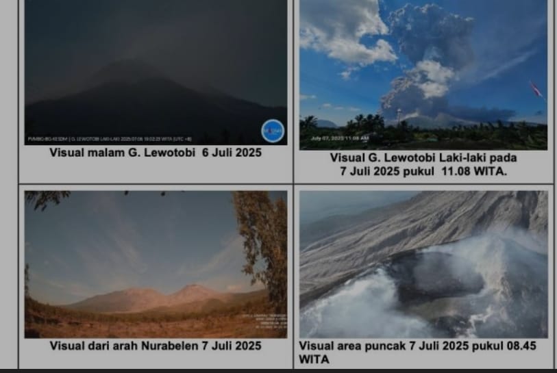 Gunung Lewotobi Laki-laki Erupsi Dahsyat, Status Tetap Awas Level IV