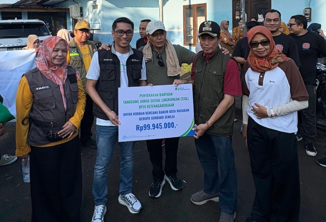 BPJS Ketenagakerjaan Turun Tangan Bantu Korban Banjir Mataram Secara Gotong Royong Bersama&nbsp;Pemprov NTB