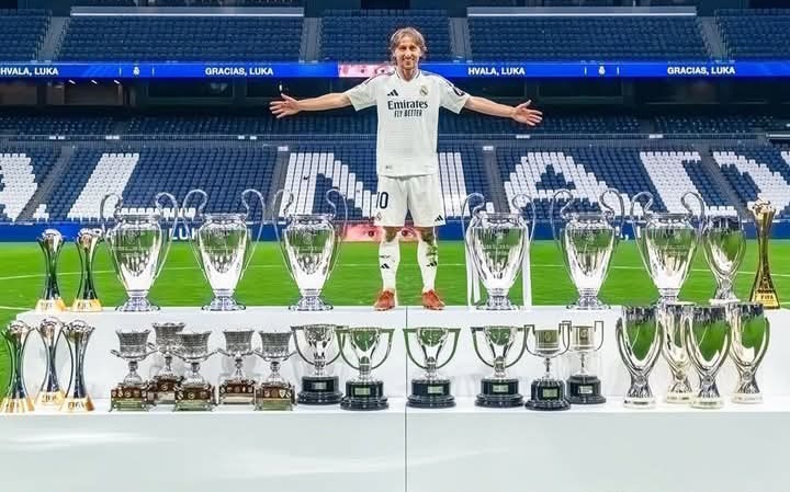Luka Modric, pemain AC Milan dengan deretan Piala yang diraih selama berseragam Real Madrid.
