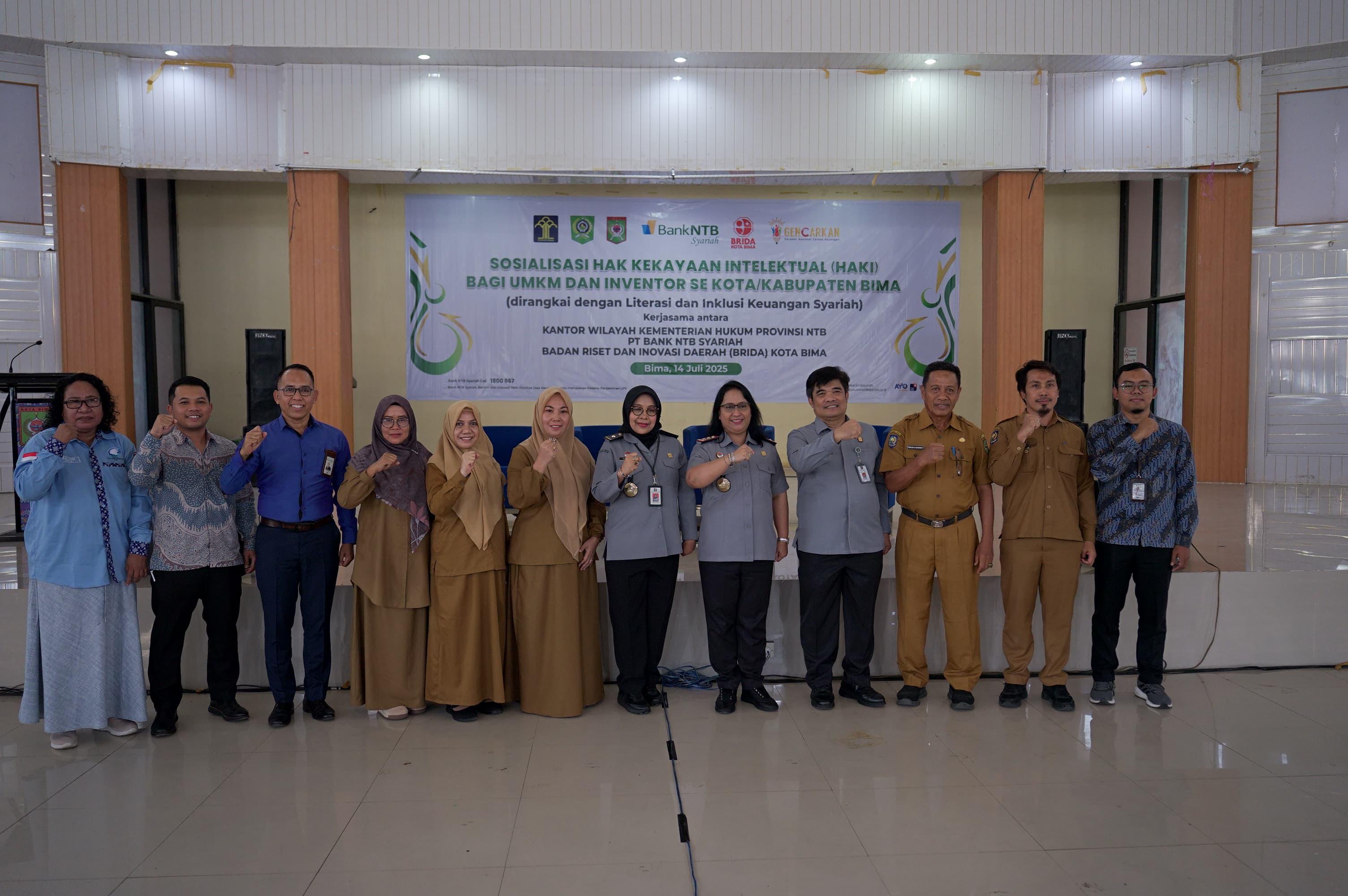 Sosialisasi Hak Kekayaan Intelektual (KI) bagi UMKM dan Inventor se-Kota/Kabupaten Bima dihadiri peserta yang terdiri dari Inventor, UMKM, dan Konten Kreator se-Kota dan Kabupaten Bima.