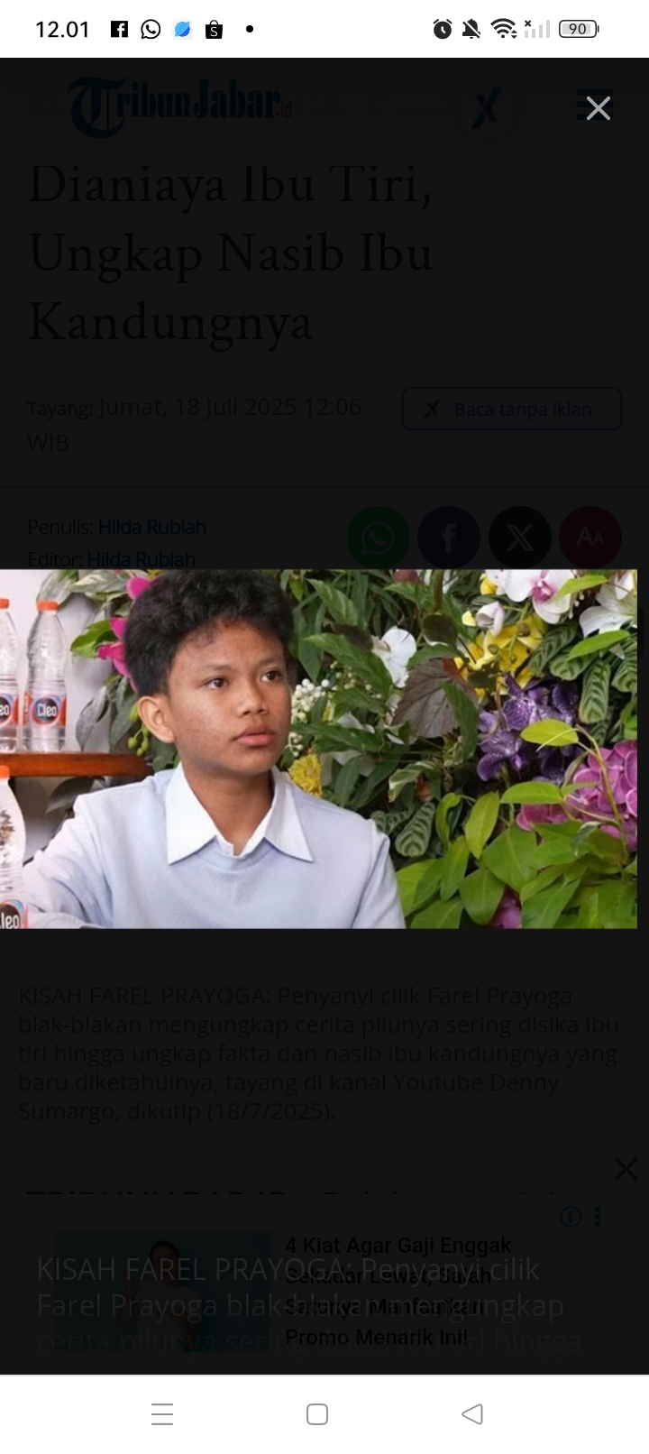 Farel Prayoga menceritakan nasib buruk yang dialaminya, uang miliaran rupiah hasil ngamen 3 tahun ludes dihabiskan orang tuanya.