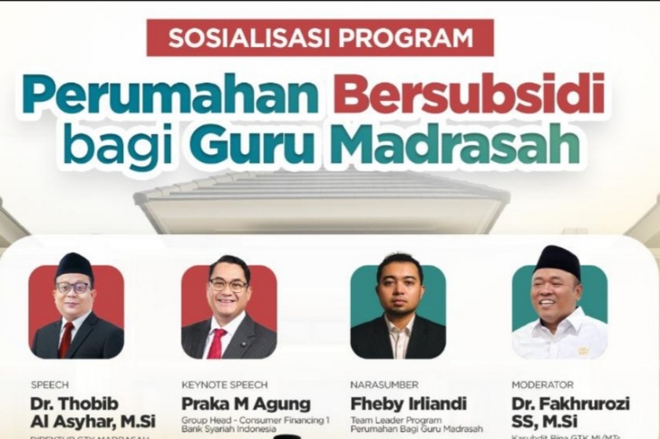 Sosialisasi program perumahan subsidi untuk guru madrasah di bawah naungan Kementerian Agama (Kemenag).