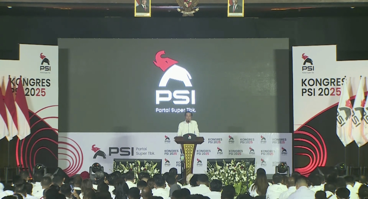 Jokowi dalam Kongres Partai Super Tbk 2025.