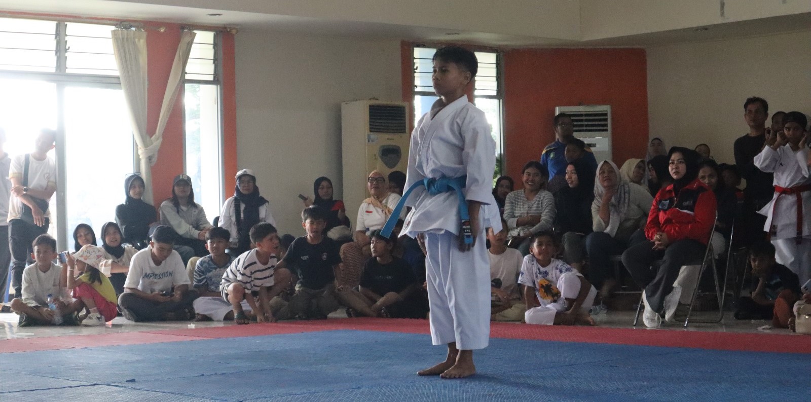 Siswa SMPN 15 Mataram Lalu Irfan Yogi Alfareza saat tampil pada O2SN tingkat NTB.