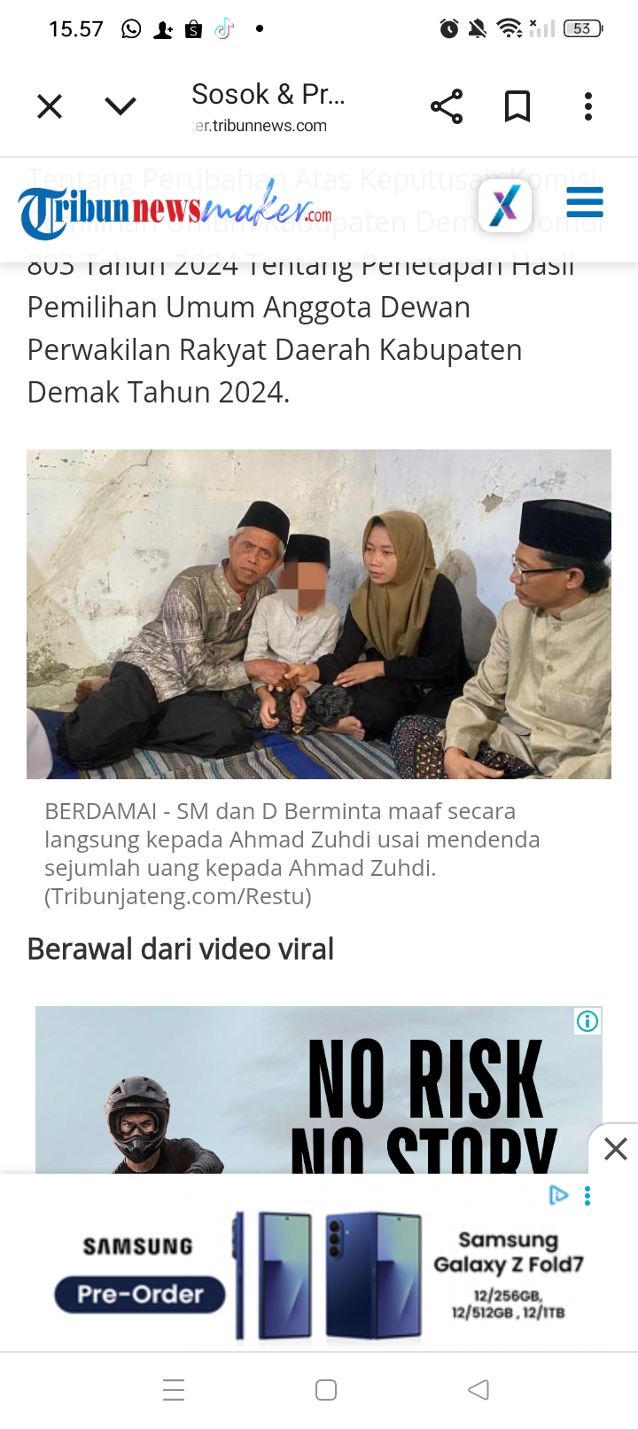 Setelah Viral, wali murid yang minta ganti rugi Rp25 juta kepada Guru Ahmad Zuhdi buru-buru kembalikan uang, dia mengaku ketakutan setelah kejadian ini viral.