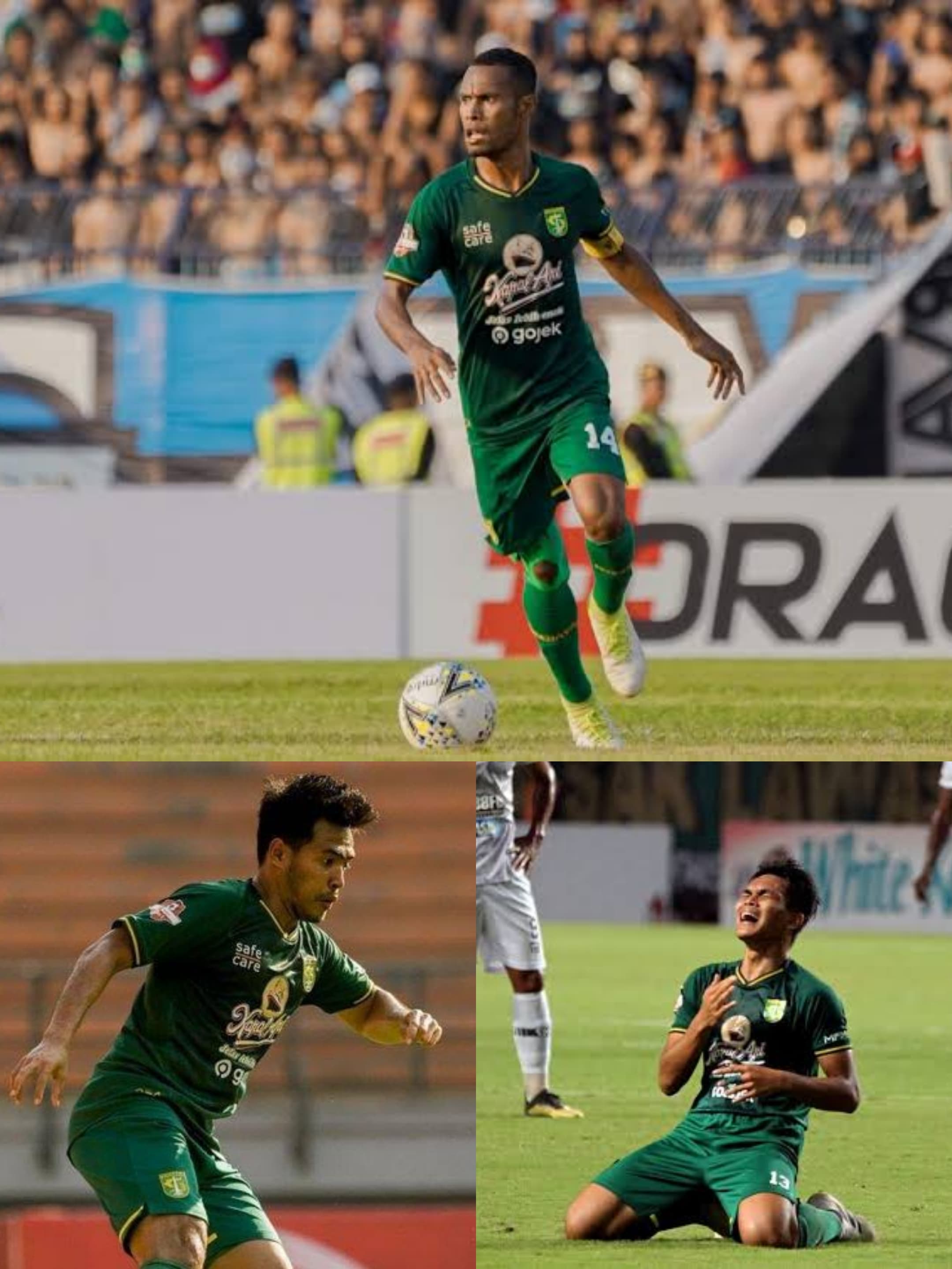 Ruben Sanadi (atas), Novan Setya Sasongko (kiri) dan Rachmat Irianto bersama Persebaya di Liga 1 2019. (Sitimewa)