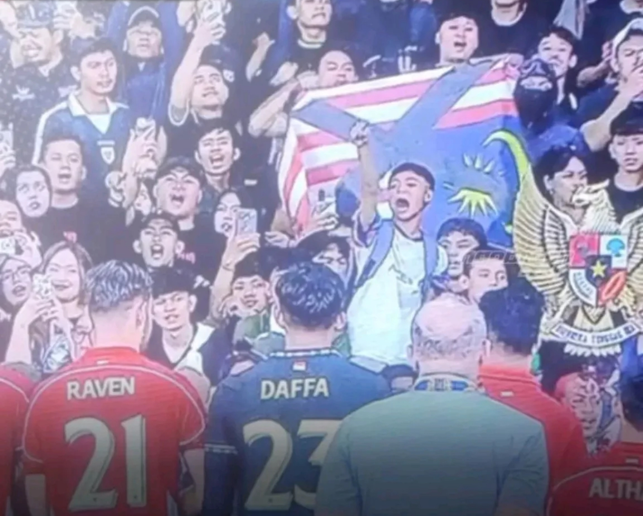 Federasi Sepak Bola Malaysia, FAM, menuntut AFC untuk memberi Indonesia Sanksi berat setelah insiden pembalikan bendera. (Tangkapan Layar pertandingan).