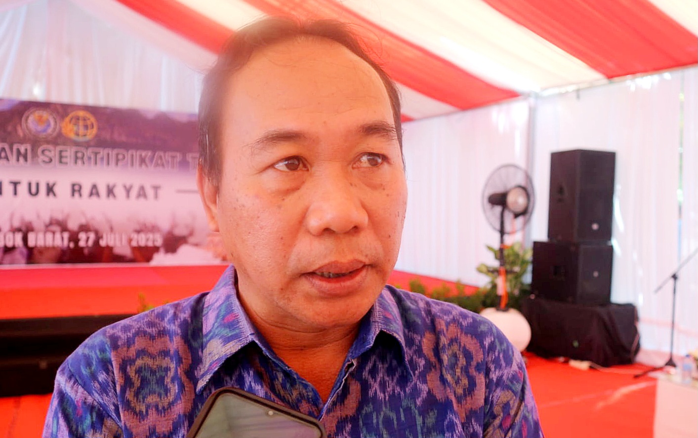 Kepala BPN Lombok Barat Putu Juni Swasta