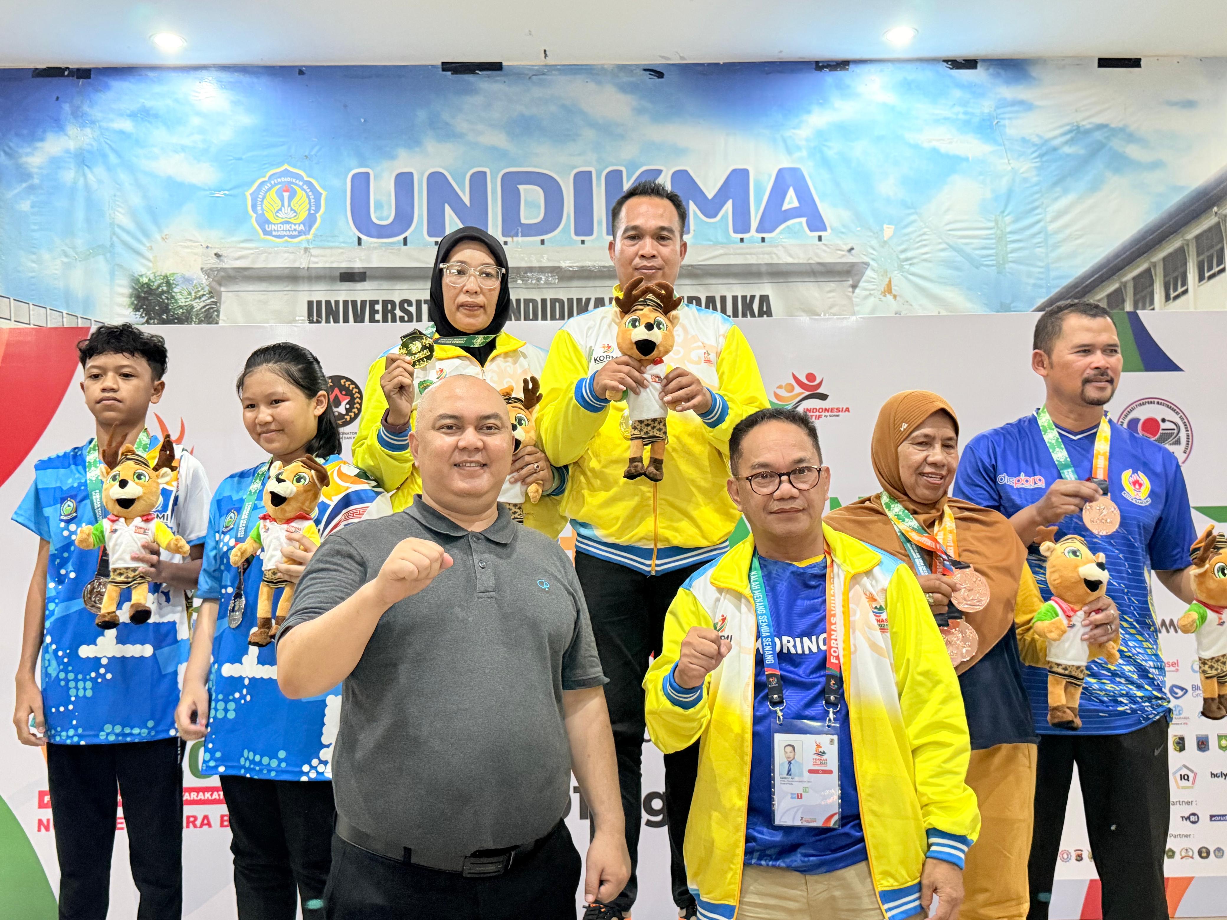 Kontingen Kalimantan Timur menjadi juara umum di Inorga FPMSI pada FORNAS VIII NTB 2025 yang berlangsung di Undikma Mataram.